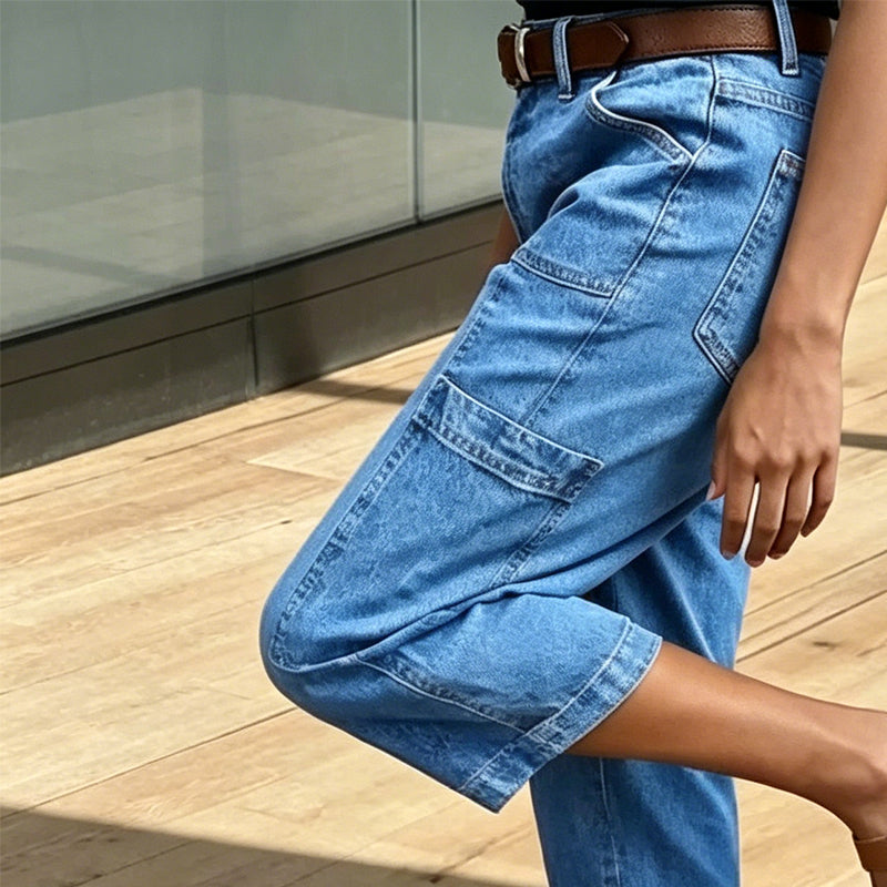 Pantalones vaqueros cortos elásticos informales para mujer