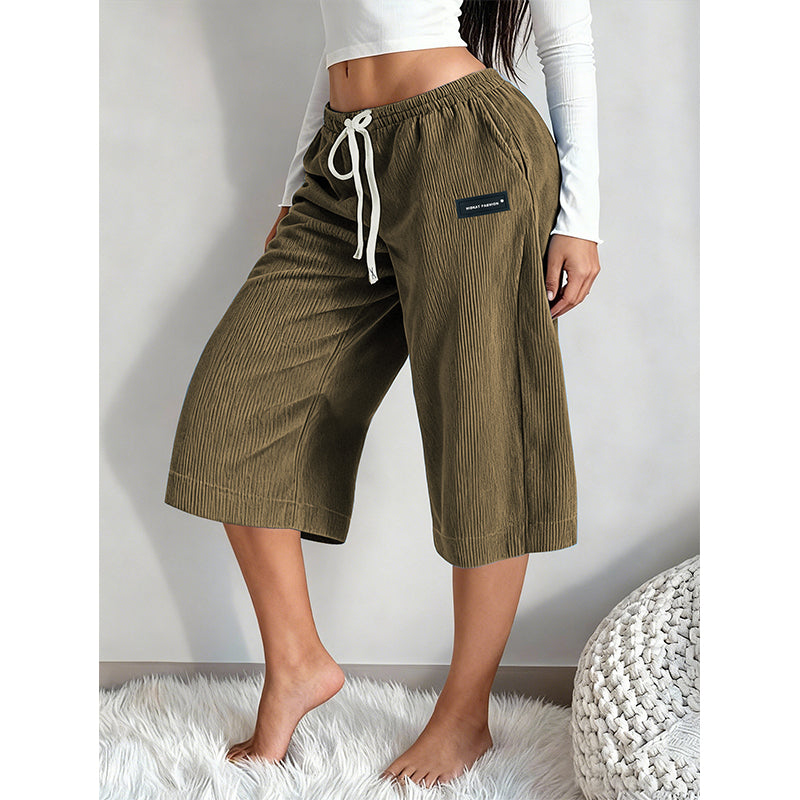 Pantalones acanalados de pierna ancha