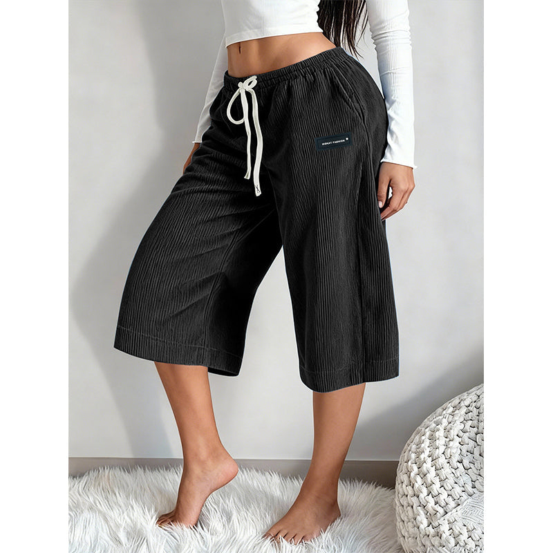 Pantalones acanalados de pierna ancha