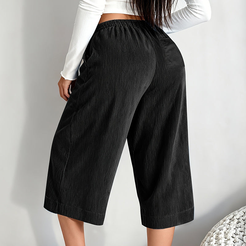 Pantalones acanalados de pierna ancha