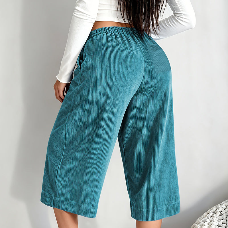 Pantalones acanalados de pierna ancha