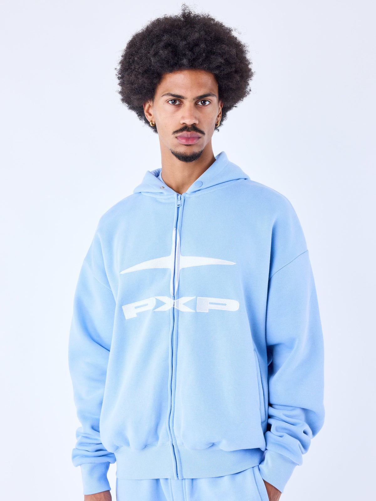 Sudadera con Capucha y Cremallera Essentials Azul Cashmere