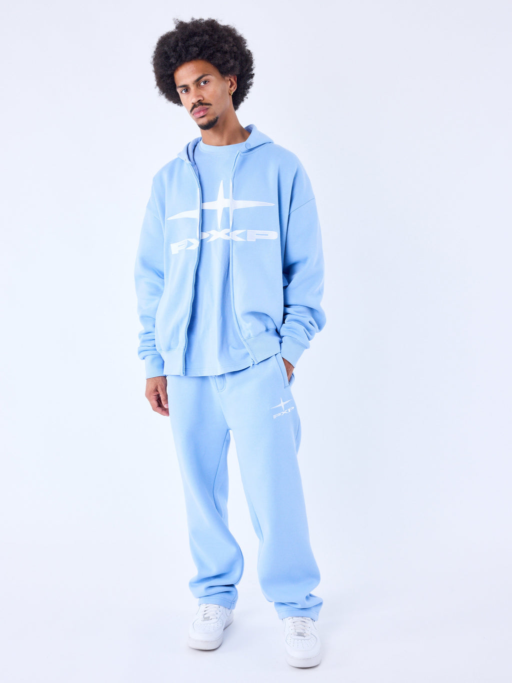 Sudadera con Capucha y Cremallera Essentials Azul Cashmere