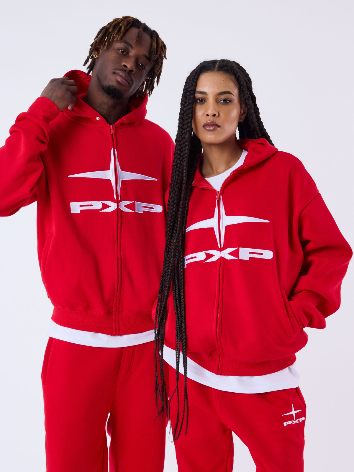 Red Essentials Full-Zip Hoodie