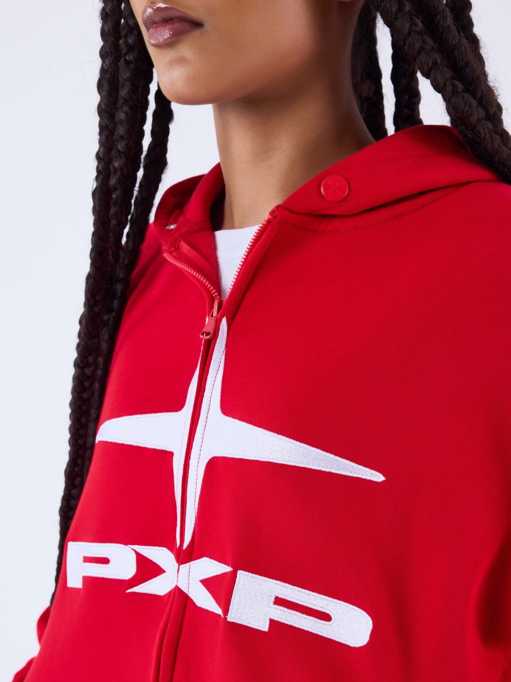 Red Essentials Full-Zip Hoodie