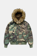 Chaqueta Camuflaje con Capucha de Pelo