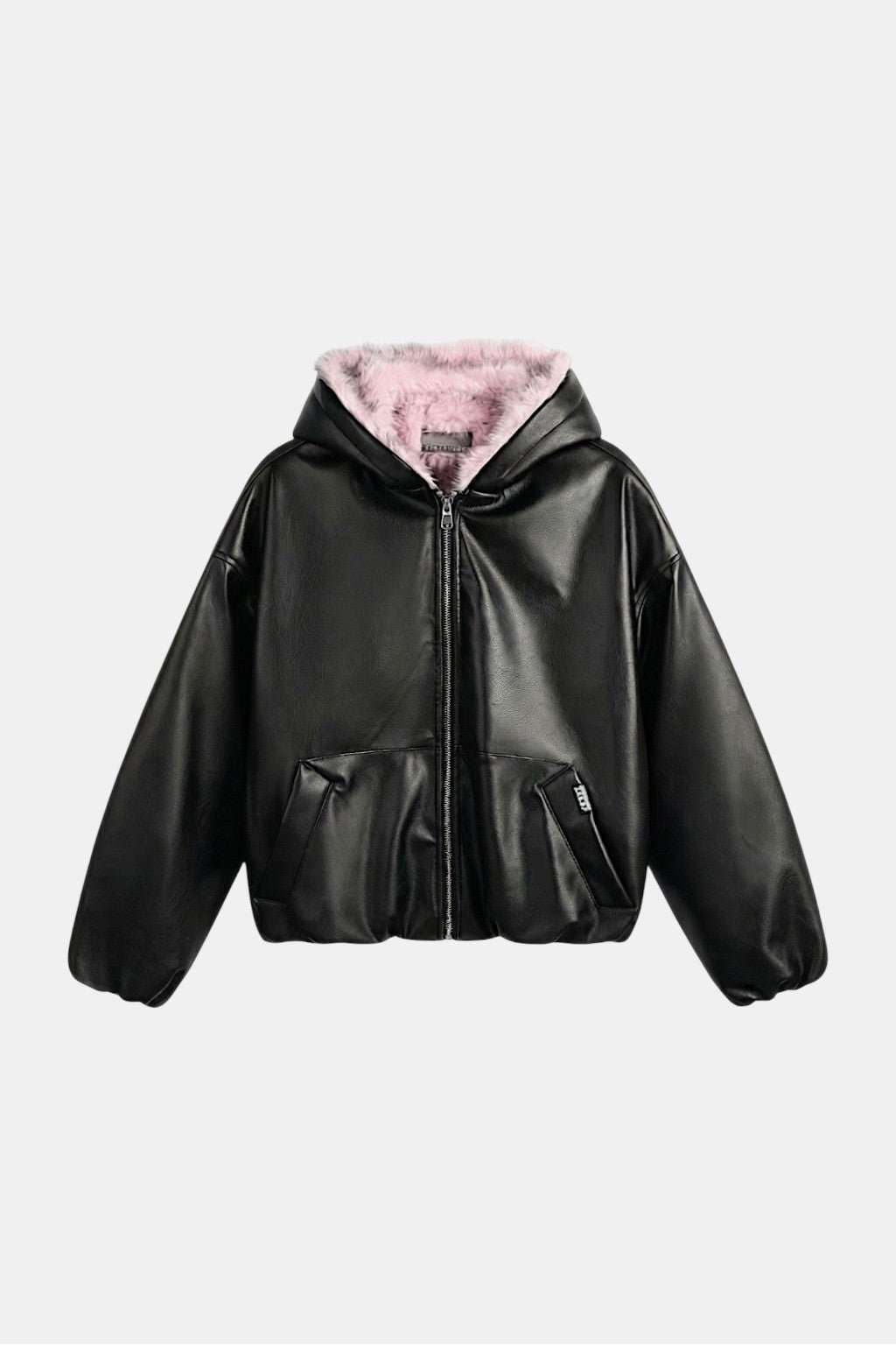 Leather Jacket with Fur Trim