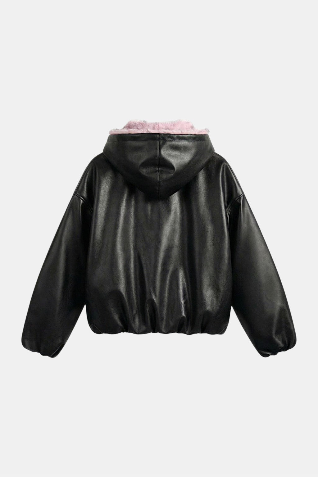 Leather Jacket with Fur Trim